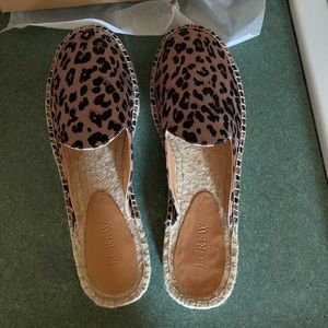 J. Crew cheetah espadrille slides